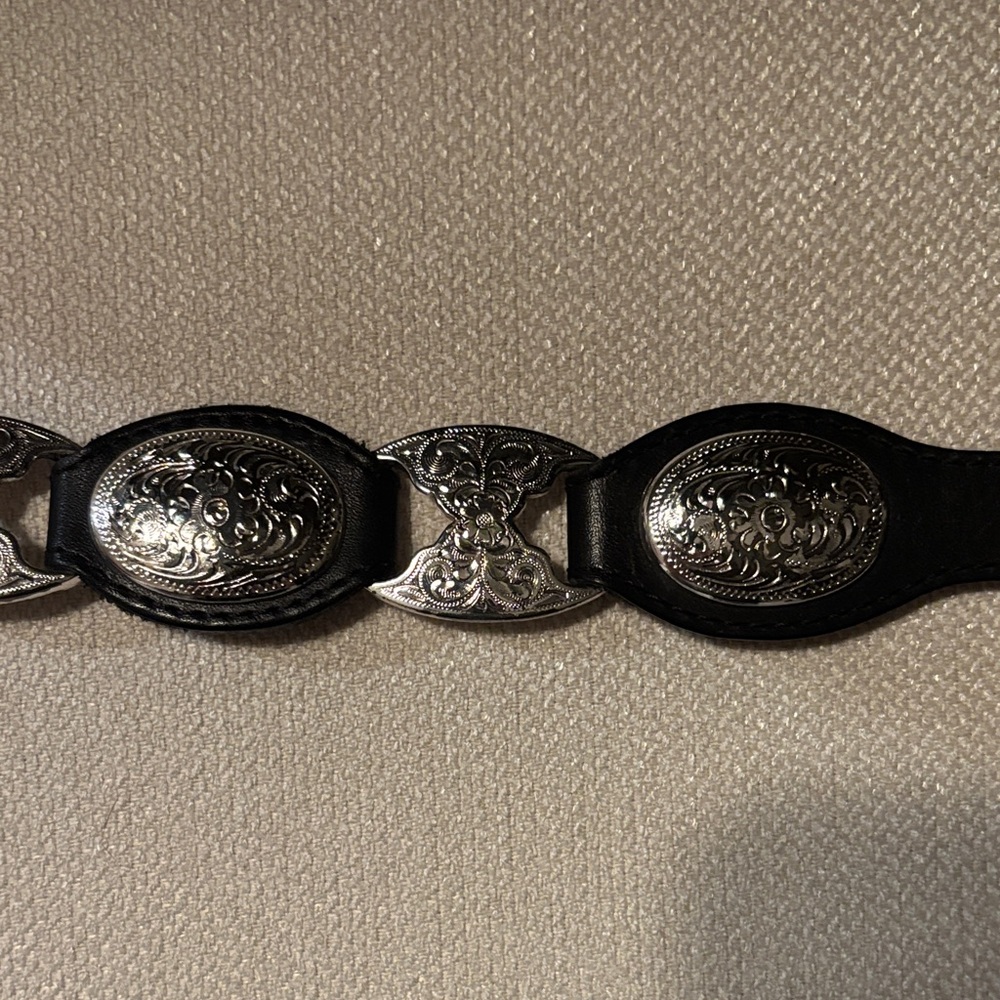 Tony Lama Black Silver 1996 Concho Belt vintage - Picture 6 of 6